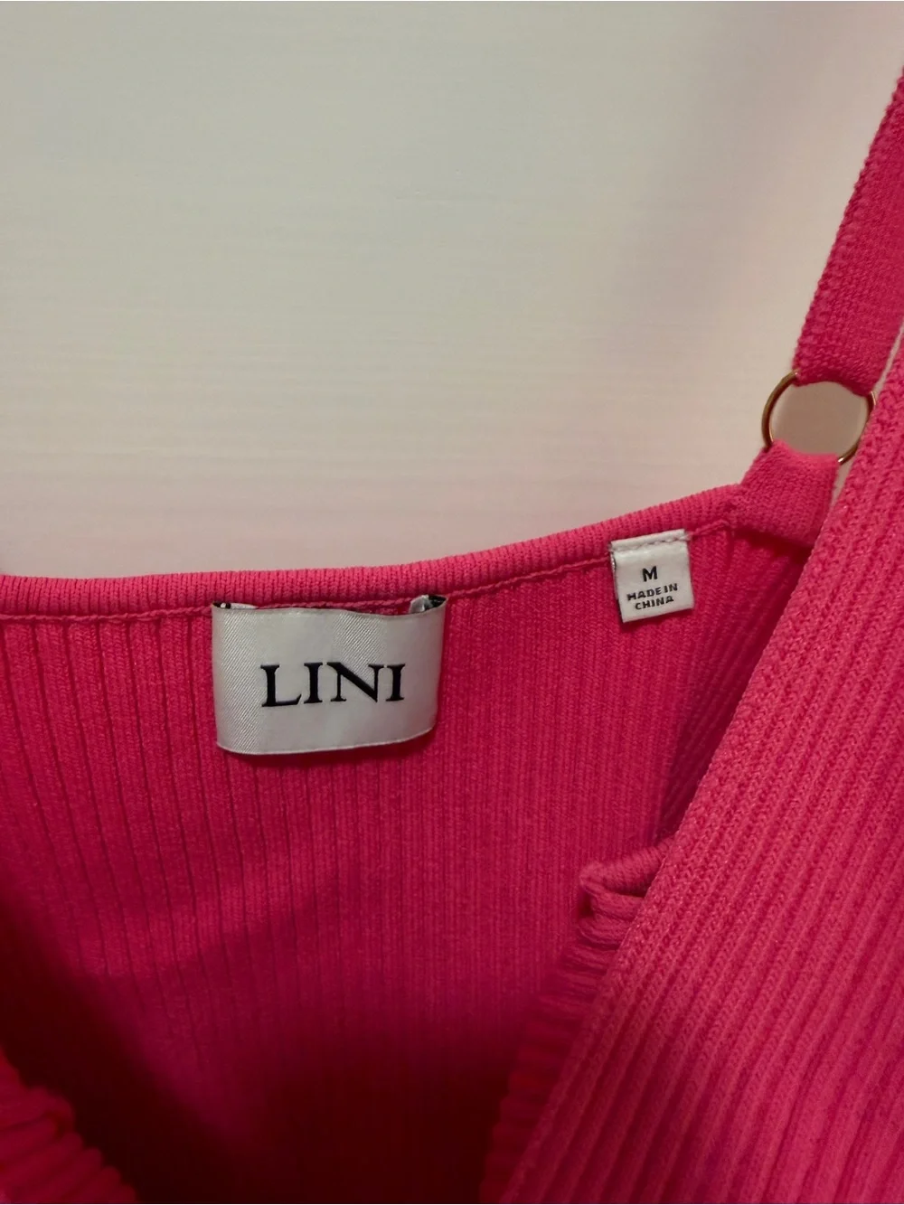LINI Hot Pink Ribbed Top - Picture 3 of 3